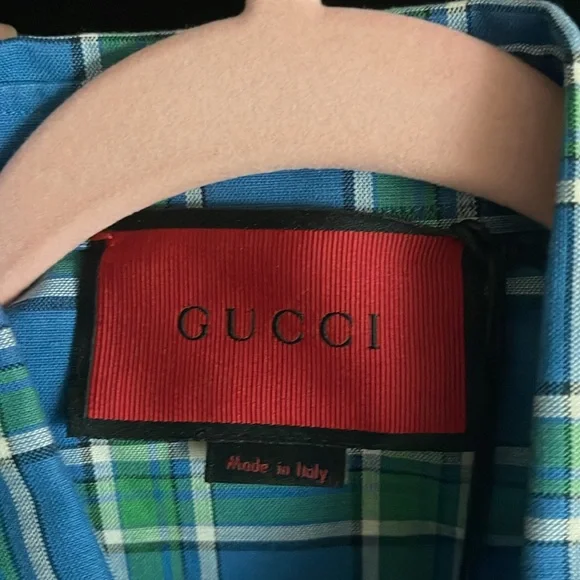 Gucci Blue Plaid Shirt